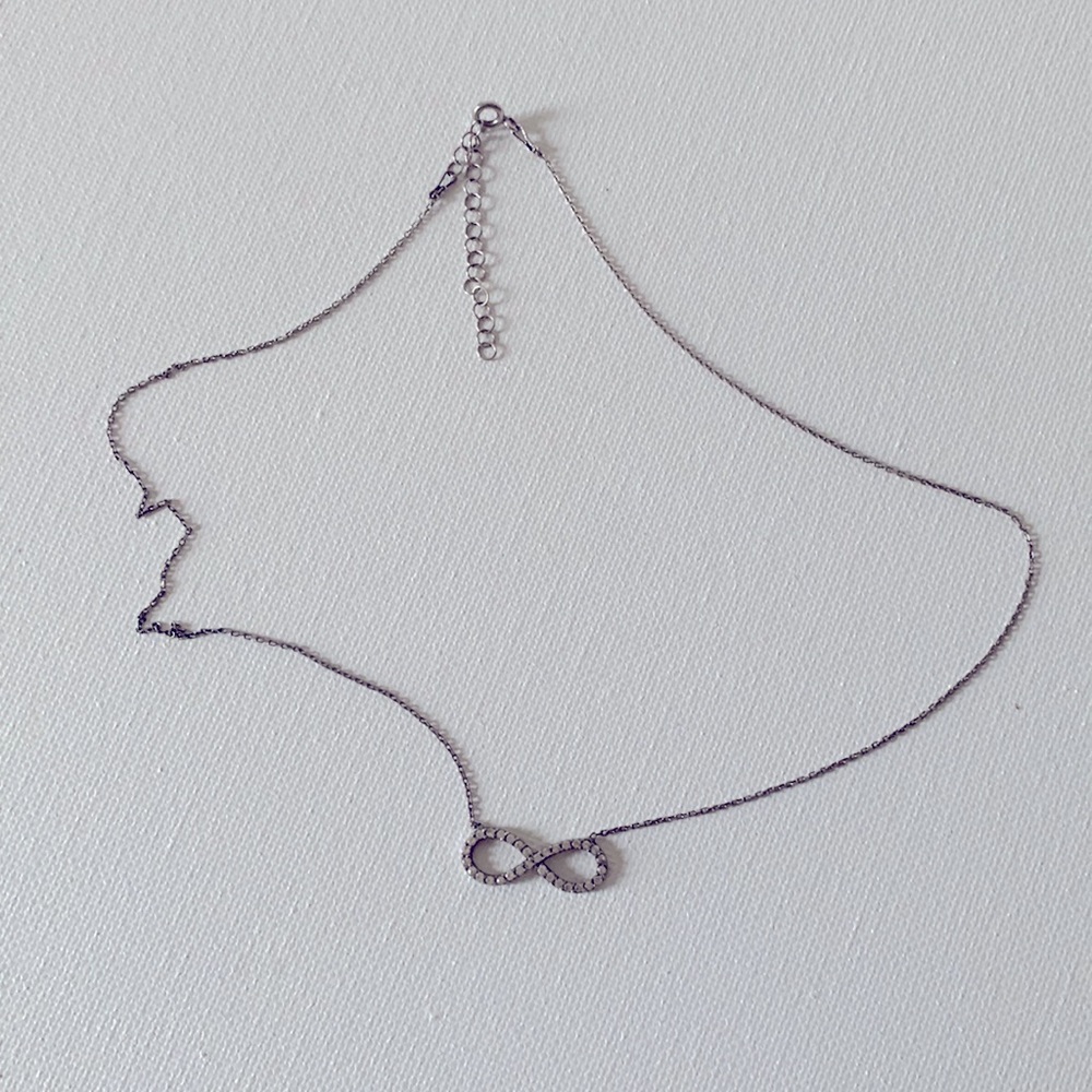 Sterling silver and crystals infinity necklace